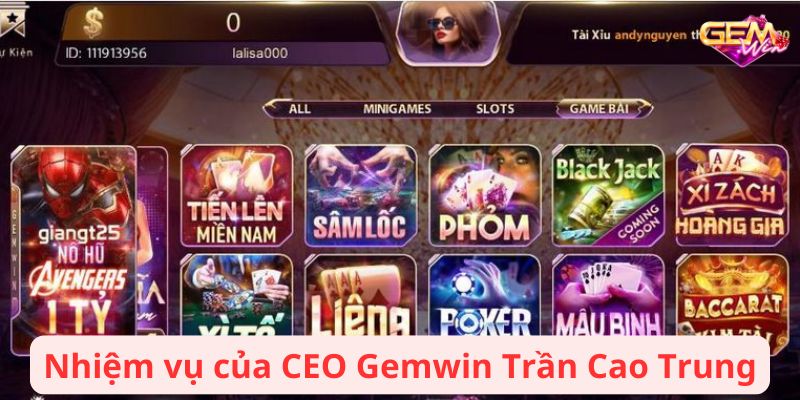 Nhiệm vụ của CEO Gemwin Trần Cao Trung